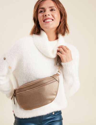 Sac banane zipp&eacute; couleur cuivre femme