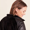 Manteau fausse fourrure capuche amovible noir femme