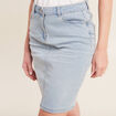 Jupe droite denim double stone femme