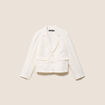 Veste droite courte &agrave; manches longues ecru femme