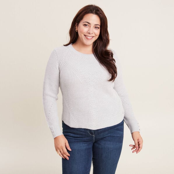 Pull manches longues gris clair femme