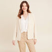 Veste tailleur cintr&eacute;e ecru femme