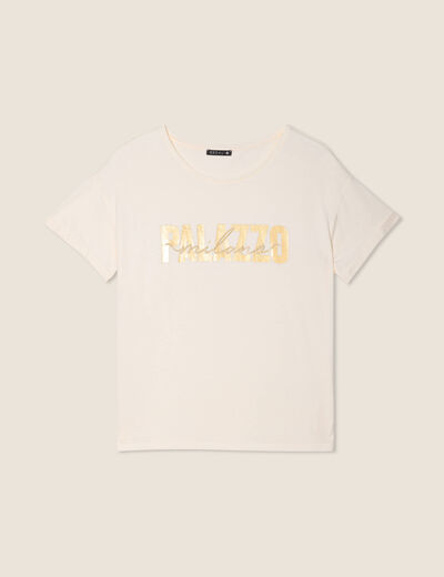 T-shirt manches courtes ecru femme