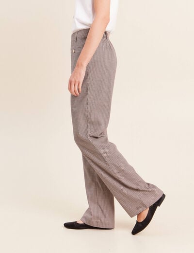 Pantalon 7/8e taille standard marron femme
