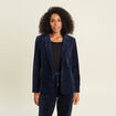 Veste tailleur velours bleu femme