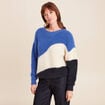 Pull col rond manches longues ecru femme