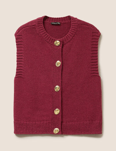 Gilet sans manches bordeaux femme