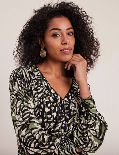 Blouse manches longues vert femme