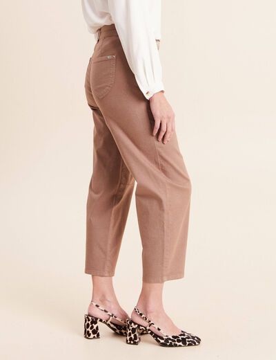 Pantalon magique Le L&eacute;ger coupe barrel taupe femme