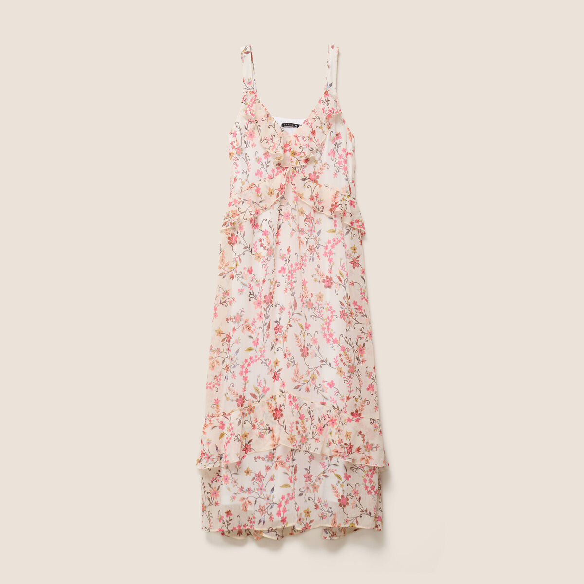 Robe &eacute;vas&eacute;e fluide multicolore femme