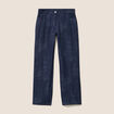 Jean large taille haute 5 poches bleu femme
