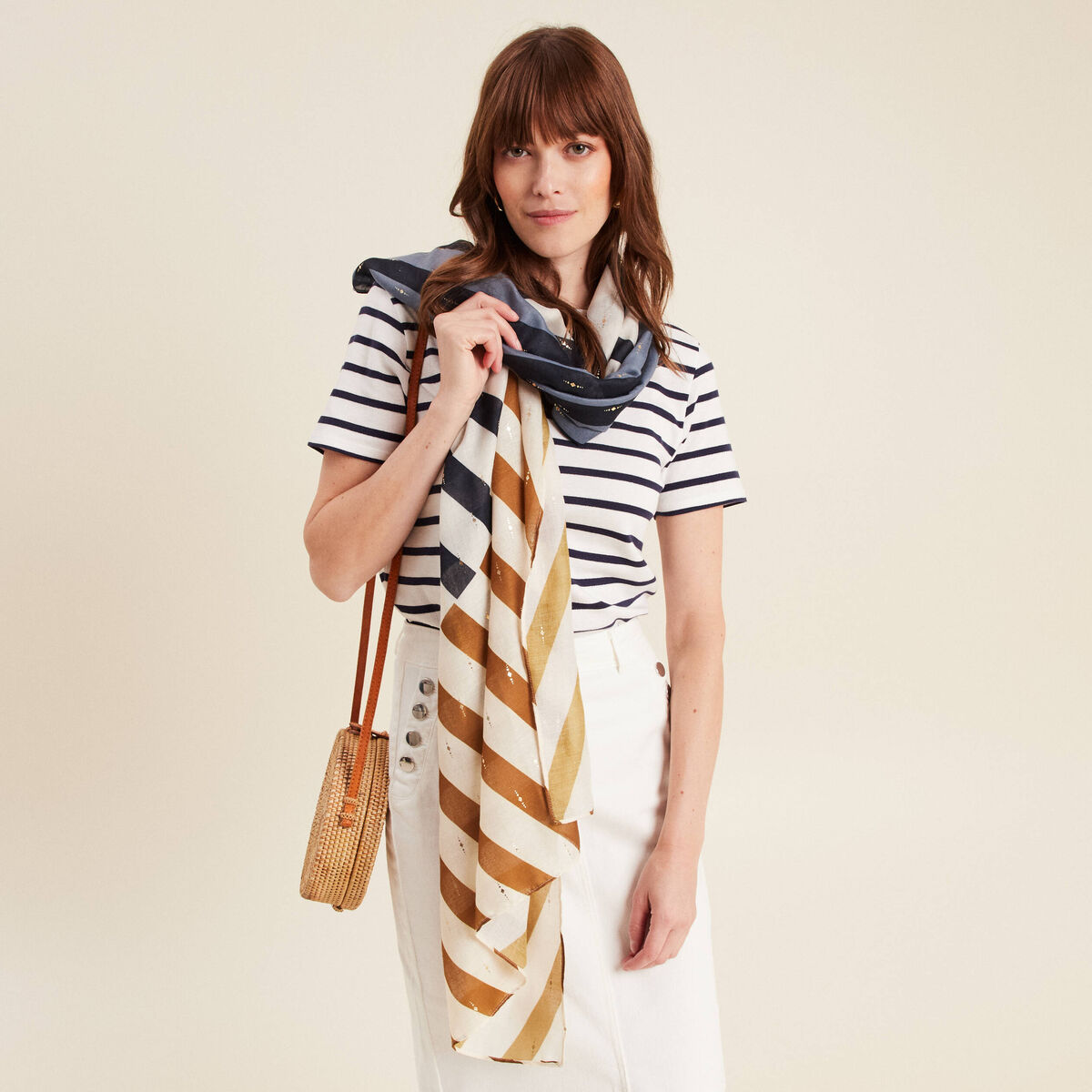 Foulard bleu ciel femme