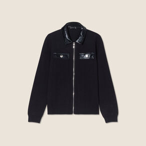 Gilet zippé manches longues noir femme