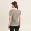 Pull manches courtes ajouré vert clair femme