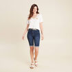 Bermuda ajusté en jean denim brut femme