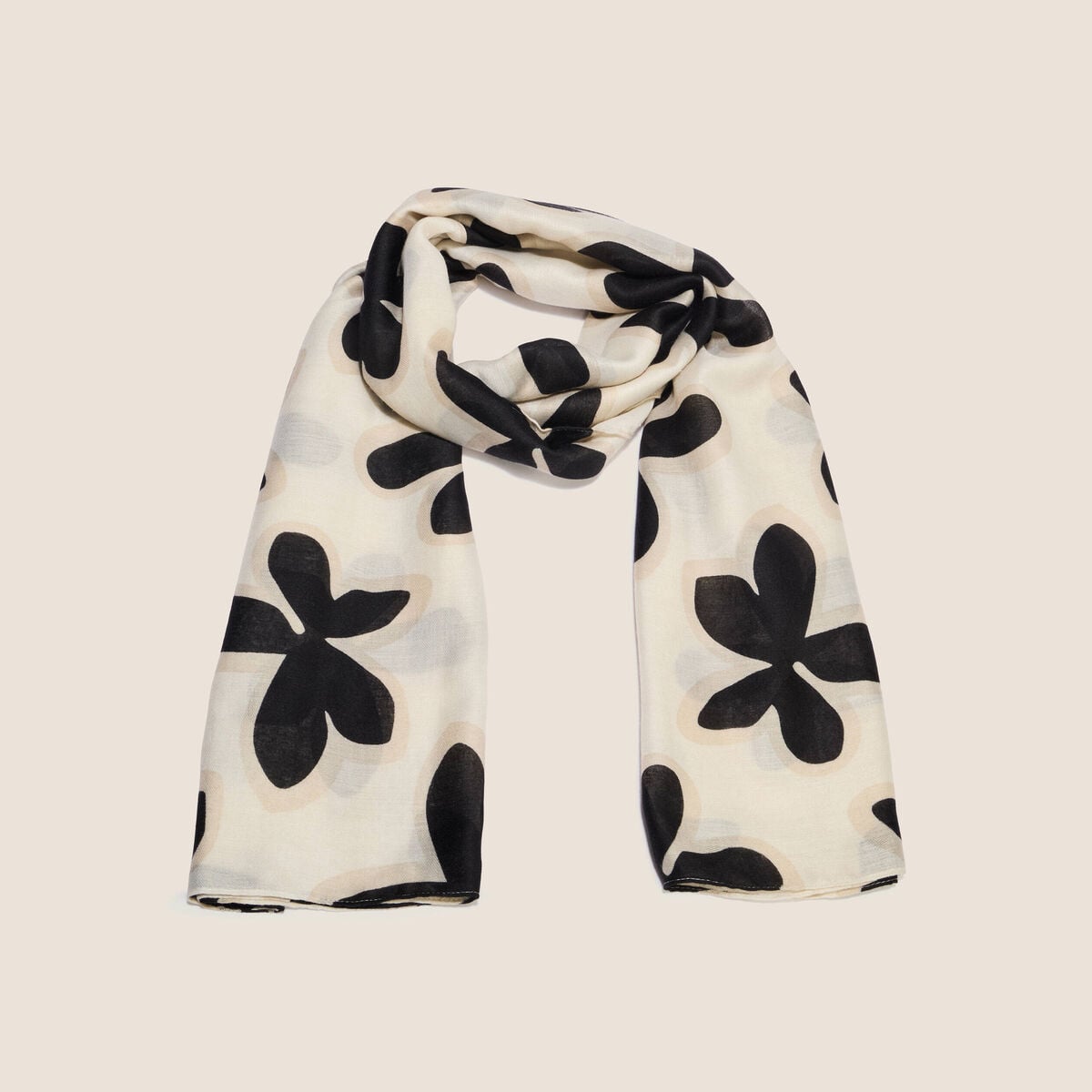 &Eacute;tole satin&eacute;e en polyester recycl&eacute; noir femme