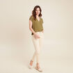 T-shirt manches courtes vert kaki femme