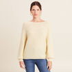 Pull confectionné en France jaune pastel femme