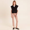 Veste courte droite sans manches noir femme