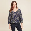 Blouse manches 3/4 vert kaki femme