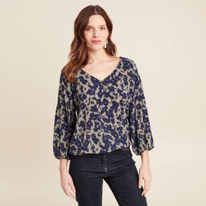 blouse manches 34 vert kaki femme Blouse manches 3/4 vert kaki femme
