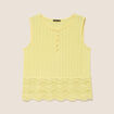 Top sans manches avec dentelle jaune pastel femme