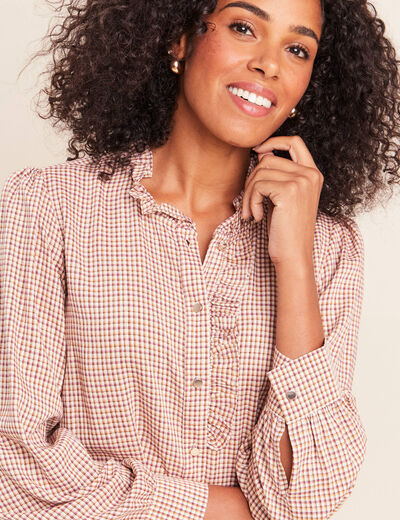 Chemise fluide manches longues rose femme