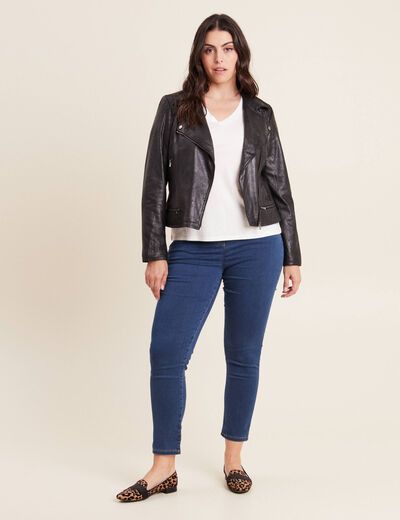Jean magique Le L&eacute;ger coupe ajust&eacute;e denim double stone femme