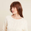 Pull manches longues ajouré ecru femme
