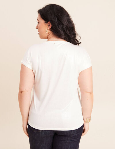 T-shirt manches courtes ecru femme