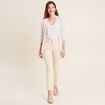 Gilet ajouré manches 3/4 ecru femme