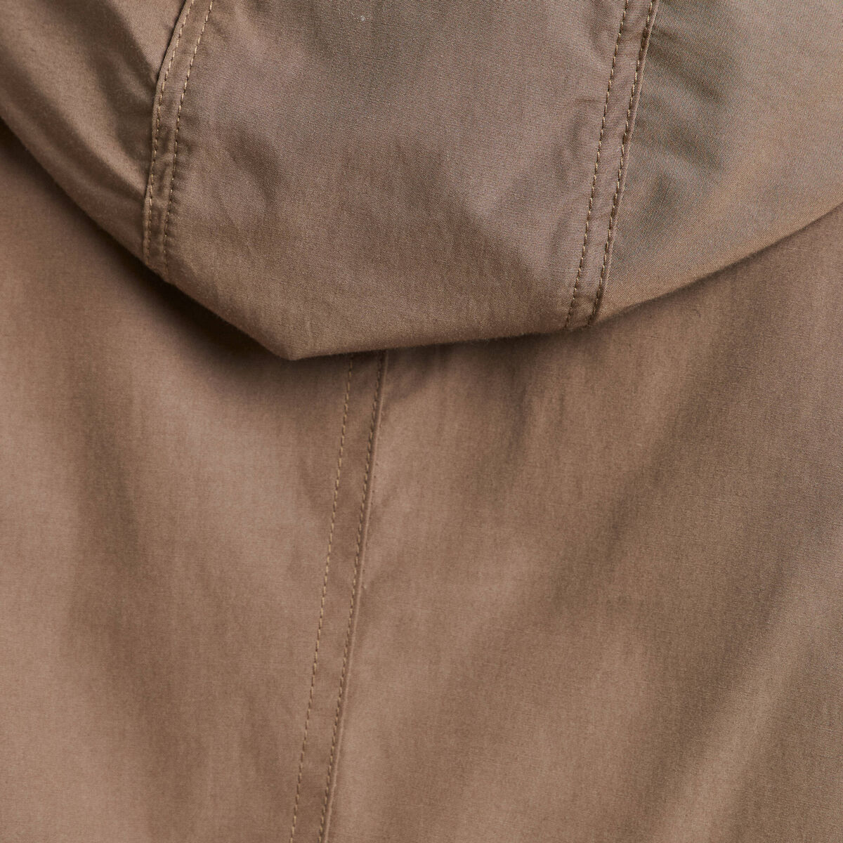 Parka &agrave; capuche doubl&eacute;e manches longues vert kaki femme