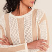 Pull col rond manches longues marron femme