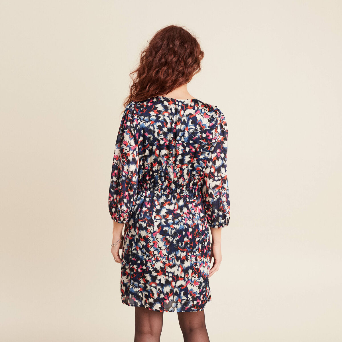 Robe portefeuille fluide noir femme