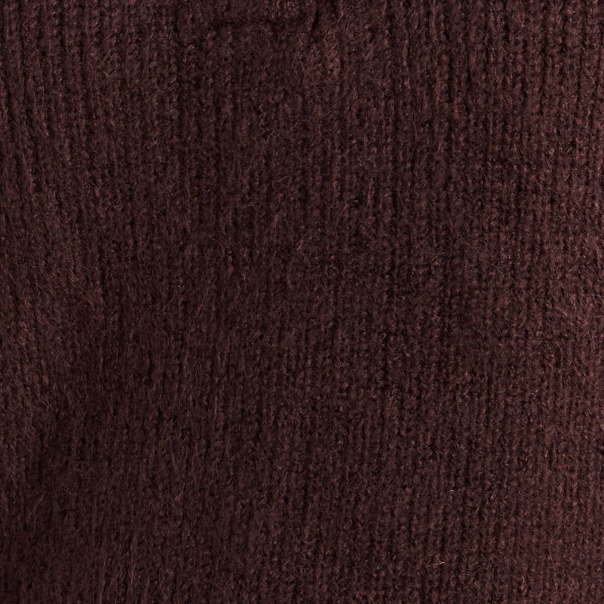 Pull droit manches longues marron fonc&eacute; femme