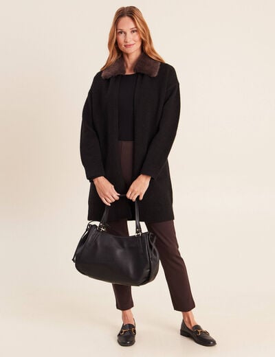 T-shirt thermique ajust&eacute; manches longues noir femme
