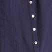 Blouse ample col v manches 3/4 bleu marine femme