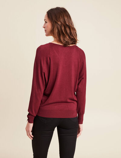 Pull manches longues bordeaux femme