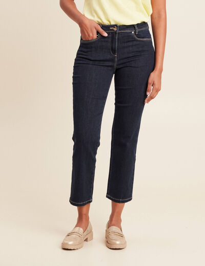 Jean coupe droite 7/8&egrave;me denim brut femme