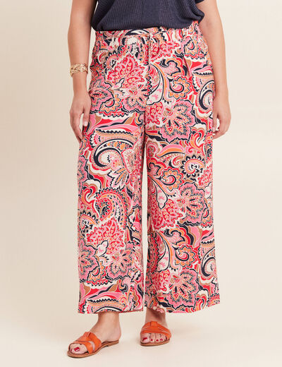 Pantalon fluide 7/8ème multicolore femme