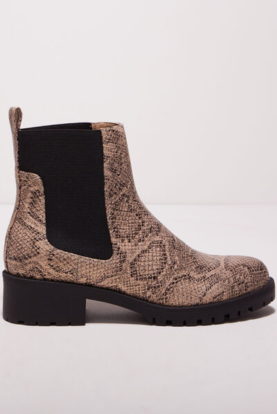 Bottines chelsea à talons sable femme