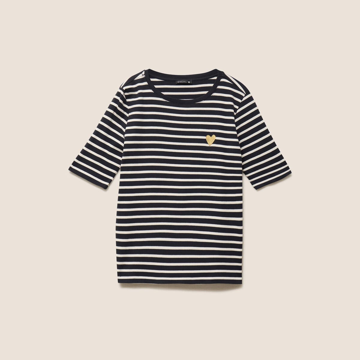 T-shirt col rond noir femme
