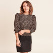 T-shirt manches 3/4 noir femme
