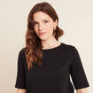 T-shirt manches coude noir femme