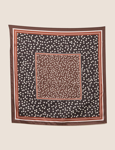 Foulard en soie marron fonc&eacute; femme