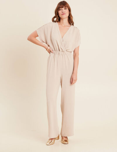 Combinaison col croisé gris clair femme