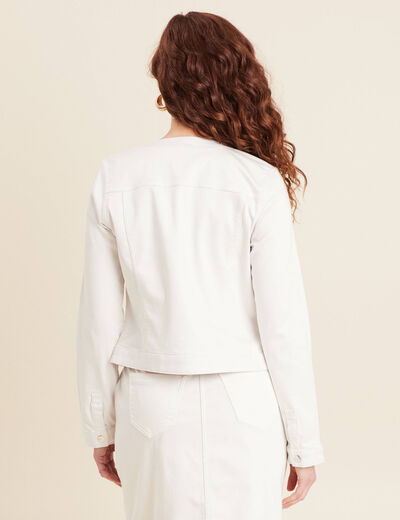 Veste courte réversible blanc femme