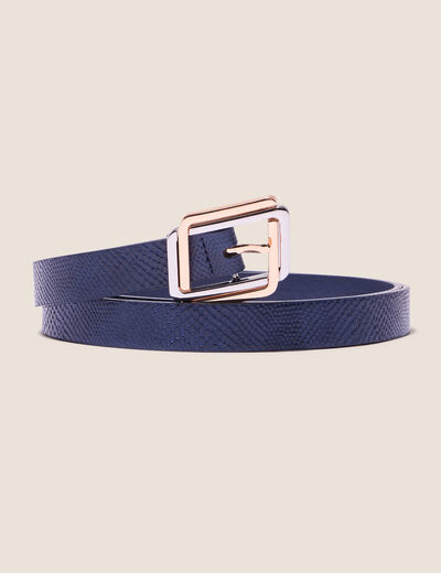 Ceinture embossée bleu marine femme