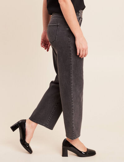 Jean large 7/8&egrave;me denim gris femme