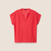 T-shirt droit manches courtes rouge femme